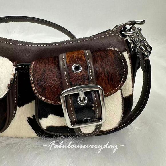 Coach Ashton Bag With Cow Print Shoulder/Crossbody CCC83 NWT - Picture 6 of 9